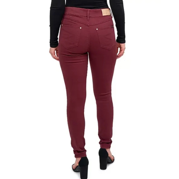 NWT Women's Seven7 Tummy Less High Rise Skinny Jeans Size 8 Burgundy - Picture 3 of 16